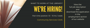 Part Time Clerk Position